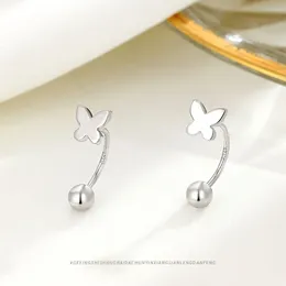 Stud Earrings 925 Sterling Silver Butterfly Dangle - Unique INS Jewelry For Women With Simple Screw Design