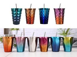 Stainless Steel Tumbler with Straw Double Wall Cups Coffee Water Cup Insulated Bottle Cars Beer Mugs Coffee Mug Travel Cup5218567