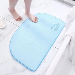 Bath Mats Bathroom Mat Super Absorbent Memory Foam Bathtub Beside Carpet Non-slip Rug Side Floor Shower Room Doormat Foot Pad