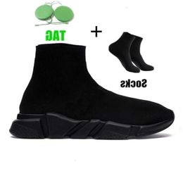 Paris Shoes Sock Designer Speed Trainer Mens Shoes Sneakers Graffiti Black White Clear Sole Loafers Flat Plate Forme Boots Women DH dd