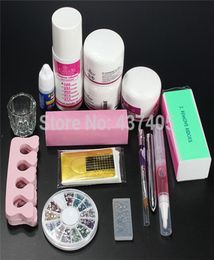 Whole UC114 Pro Clipper Acrylic Powder Liquid Glitter Brush Glue Nail Art Tips Tool Kit Set nail curing manicure4705068