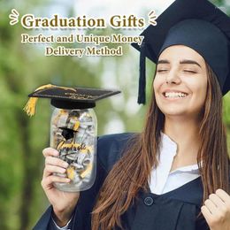 Party Decoration Diy Graduation Money Jar Hat Kit With Transparent Body Class Of 2024 Cash For College