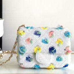 12A 1:1 Top Quality Designer Shoulder Bags Art Sequin And Colourful Flower Embellished Surface Design Travel Small Fresh Style Luxury Crossbody Bags With Original Box.