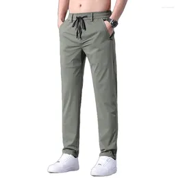 Men's Pants Summer Thin Ice Silk Casual Men Straight Tube Quick Drying Sports Male Clothing