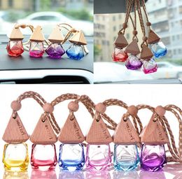 est Car Perfume Bottle Pendant Essential Oil Diffuser 9 Colors Bag Clothes Ornaments Air Freshener Empty Glass Bottle5001734