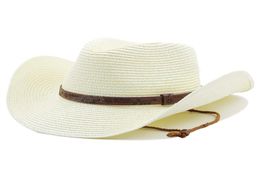 Bohemian Sun Cap For Women Foldable Beach Hat Ladies Summer Paper Straw Hats White Panama Travel Hat UV Protection Cowboy Caps4917997