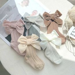 Kids Socks Autumn Baby Socks Thick Knitted Girls Ankle Socks Big Bow Warm Cotton Childrens Socks Preschool Boots Socks 0-5 YearsL2405