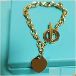 Charm Bracelets Pin Buckle Hearts Tag Psera Love Braceletes Designer For Women Carving Letters Gold Plated Cjewelers Luxury Jewellery Ch Dhjwr