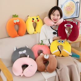 Wholesale cute cartoon plush toy U-shaped pillow travel nap pillow Pillowcase can be disassembled