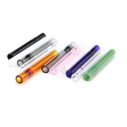 colorful thick pyrex 4.13inch One Hitter Bat Cigarette Holder Glass Steamroller Pipe filters for tobacco dry herb oil burner hand pipe 11 LL