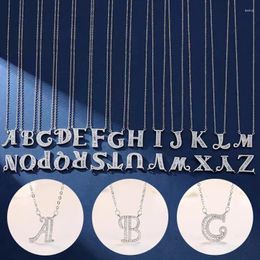 Pendants Classic 925 Sterling Silver Simple A-Z Letter Pendant Necklace Exquisite Shiny Light Luxury Initials Jewellery Commemorative Gift