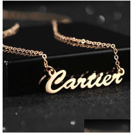 Pendant Necklaces Customised Stainls Steel Jewellery Custom Gold Plated Girls Choker Name Necklace9934885 Drop Delivery Jewellery Pendan Dhczx