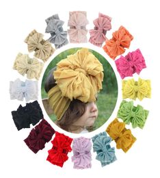 Big Lace Bow Knot Headband Boutique Elastic Headwraps for Baby Girls Wide Soft Flower Silk Hair bands Turban Headbands2679807