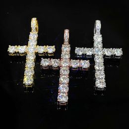 925 Silver/10k Gold/ 14k/ 18k Vvs d Iced Out Moissanite Diamond Hip Hop Custom Cross Pendant for Men | Retro Design