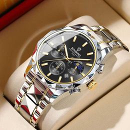 Wristwatches 2024 Mens es Luxury Sport Chronograph Waterproof Quartz Male Clock Casual Military Wrist Relogio Masculino Y240510
