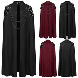 Mediaeval European royal cloaks for men and women vintage beaded curtain hooded cape costumes cos show