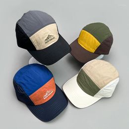 Ball Caps Japanese Retro Embroidery Colour Block Baseball Hats Men Women Breathable Sunshade Snapback Versatile Fashion Outdoor