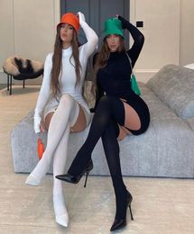 Bodycon Dress Women Dress With Gloves and Hook Stocks Party Clubwear 2020 Autumn Fashion Long Sleeve Solid Dresses Skinny5027332