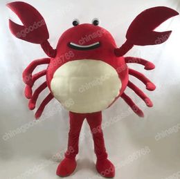 Performance Red Crab Mascot Costume Top Quality Christmas Halloween Fancy Party Dress Cartoon Character Outfit Suit Carnival Unisex Outfit