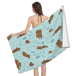 Towel Otter Fun Light 80x130cm Bath Skin-friendly For School Personalised Pattern