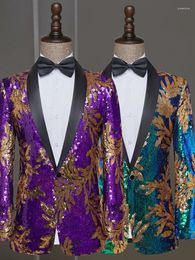 Men's Suits 2024 Sequined Performance Blazer Stage Slim-Fit Host Dress