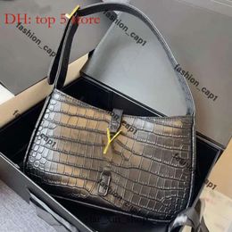 Ysllbag Bag Designer Shoulder Bags Flap Shoulder Bag Fashion Versatile Womens Half Moon Bag Luxury Handbag Black Calfskin Hobo Wallet Classic Crocodile Skin Bag 658