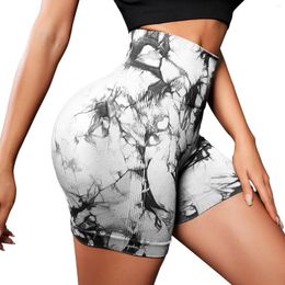 Women's Shapers Seamless Tie Dyed Sports Pants High Waisted And Tight Fitting Shorts Suitable For Wmen's Yoga Fitness Daily Wear