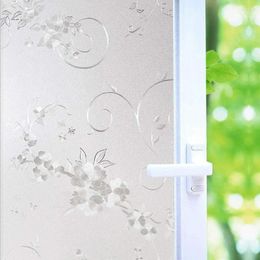 Window Stickers Frosted Privacy Film Non-Adhesive Self Static Cling Covering UV Protection Glass Decor Home Office