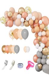 Decorative Flowers Wreaths 129pcset Peach Blush Latex Balloons Garland Arch Kit Retro Balloon Set Baby Shower Decorations For W3042930