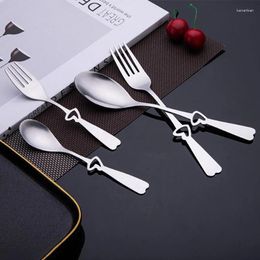 Spoons 1Pc/Set Heart-shaped Stainless Steel Coffee Stirring Spoon Dessert Ice Cream Scoop Teaspoon Kitchen Tableware Accessories