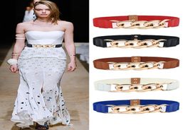 Belts Gold Chain Belt Elastic Silver Metal Waist For Women Ceiture Femme Stretch Cummerbunds Ladies Coat Waistband1046183