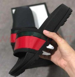 Sandal GGitlay Men Women Slippers Designer Rubber Slides Sandal Flat Blooms Strawberry Tiger Bees Green Red White Web Fashion Shoe6696039