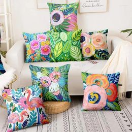 Pillow Sofa Throw Watercolor Flower Art Painting Print Pillowcase Christmas Decorations For Home Decoration Covers