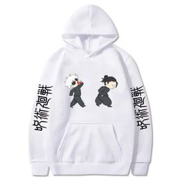 Men's Hoodies Sweatshirts Jujutsu male and female Kaisen Anime Hoodies cartoon Satoru Gojo cute pullovers printed sweaters plus size casual autumwinter Y240510