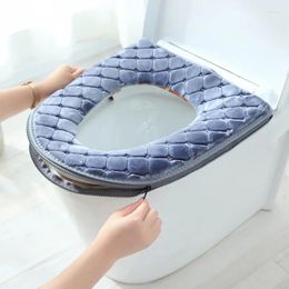 Toilet Seat Covers Est Thickened Cover Winter Warm Soft Washable Lid Bidet Bathroom Accessories