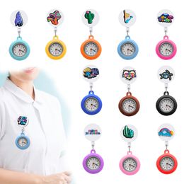 Jewelry Blue Series Clip Pocket Watches On Watch Easy To Read Retractable Nurse Fob Sile Medical Hang Clock Gift Drop Delivery Otlma