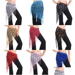 Stage Wear Style Belly Dance Costumes Sequins Tassel Hip Scarf For Women Dancing Belt 11Kinds Of Colours Drop Delivery Apparel Dhvvx