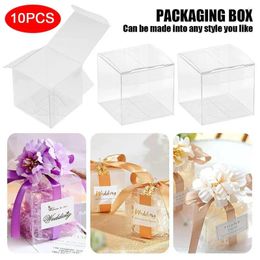 Gift Wrap 10pcs PVC Party Wedding Transparent Packaging Box Chocolate Bag Candy Clear Plastic Boxes