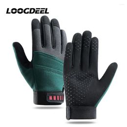 Cycling Gloves LOOGDEEL Unisex Windproof Touch Screen Anti Slip Outdoor Sports Motorcycle Running Full Finger Skiing BikeGloves