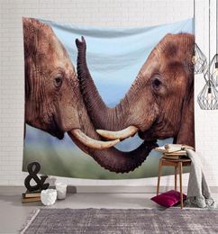 Tapestries Animal Elephant Tapestry Wall Hanging Sandy Beach Picnic Throw Rug Blanket Camping Tent Travel Sleeping Pad237I1986082