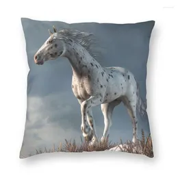 Pillow Wild Appaloosa In Winter Pillowcover Decoration American Horse Cover Throw For Living Room Double-sided Printing