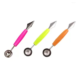 Bath Accessory Set 3pcs Watermelon Fruit Ball Dug Spoon Carving Cutter Multifunctions Stainless Steel Scoop Cutting Tools