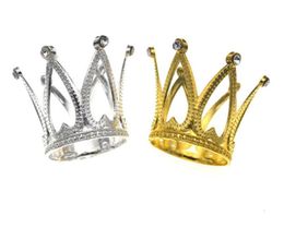Candle Holders Crown Cake Topper Vintage Tiara Toppers Baby Shower Birthday Decoration Gold Silver Small for Boys Girls XB13712302
