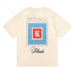 Rhude Mens T Shirt Designer T Shirt Rhude T Shirt Europe America Rhude Shirt Designer Brand Clothing Round Neck High Quality Short Sleeve US Size S-Xxl 718