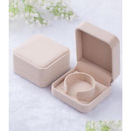 Jewelry Boxes 909040Mm Veet Box Bracelet Bangle Gift Packaging Display Beige6762446 Drop Delivery Packing Dh9Sm