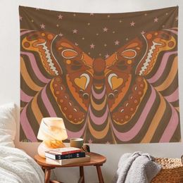 Tapestries Retro Butterfly Tapestry Wall Hanging INS Decor Vintage Home Bedroom Throw Blanket
