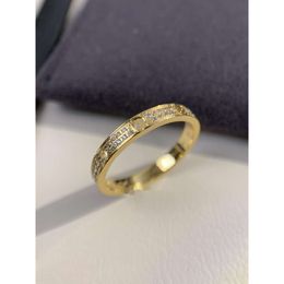 Womans Gold Thin Designer ring love Full diamonds or 8 diamonds ring Top quality v-gold 18k gold plated rings Classic Premium for girl gift Jewelry