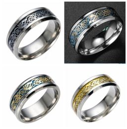 whole 25Pcs 8mm celtic dragon band 316L stainless steel rings fashion band jewelry finger ring27587647556