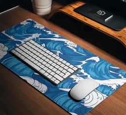 Mouse Pads Wrist Rests Japanese Great Wave Mousepad Gamer Xxl Pad Gaming Accessories Desk Mat Office Mats Keyboard Large Mause Carpet 900x400 Rug J240510