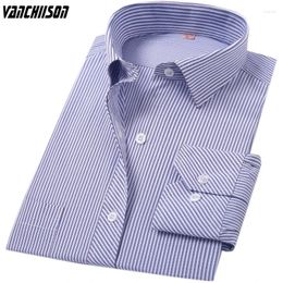 Men's Casual Shirts Male Brand Shirt For Spring Summer Plus Size 5XL 6XL 7XL 8XL 9XL 100kg 135KG Big Men Stripes Blue Office Fashion